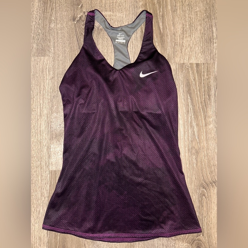 Nike Dri Fit Purple Racerback Tank with Built in Bra XS